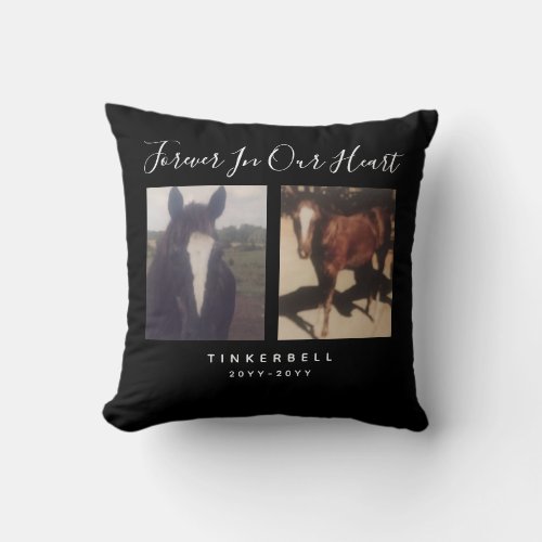 Pet Memorial Two Photo Keepsake Personalized Throw Pillow
