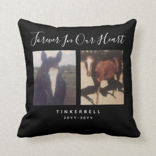Pet Memorial Two Photo Keepsake Personalized Throw Pillow
