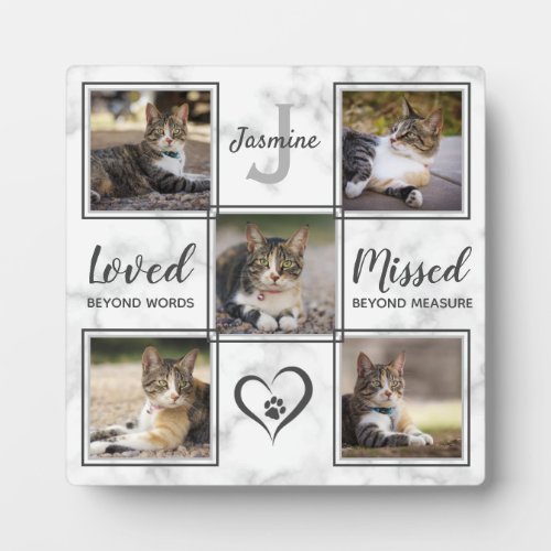 Pet Memorial Unique Cat Photo Collage Plaque
