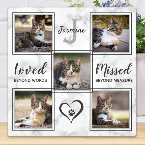 Pet Memorial Unique Cat Photo Collage Plaque