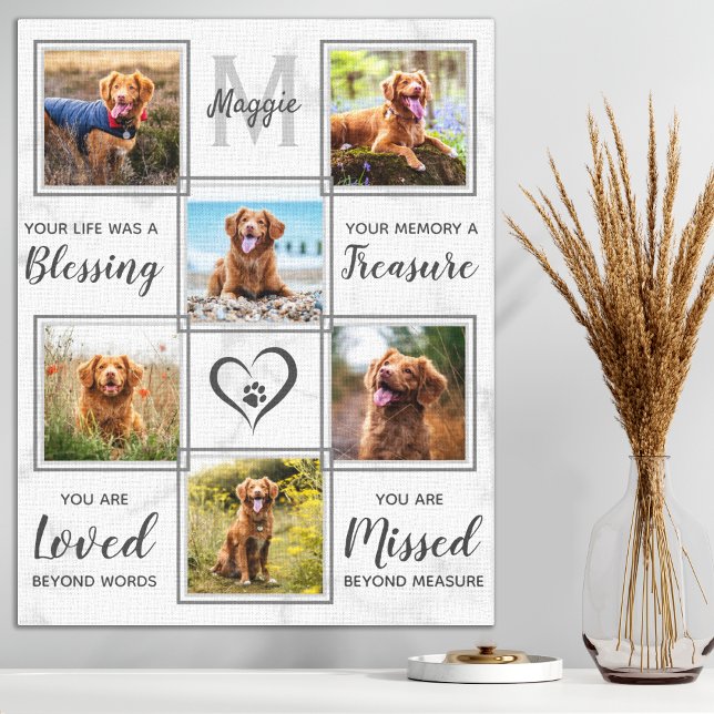 Pet Memorial Unique Dog Photo Collage Canvas Print (Creator Uploaded)