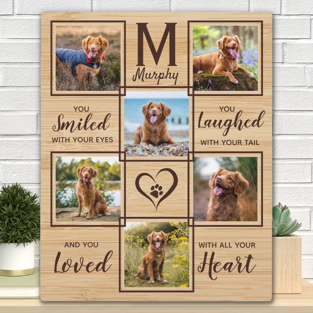 Pet Memorial Unique Dog Photo Collage Plaque (Creator Uploaded)