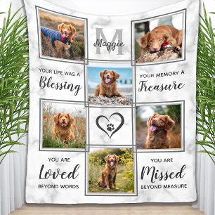 Pet Memorial Unique Photo Collage Fleece Blanket