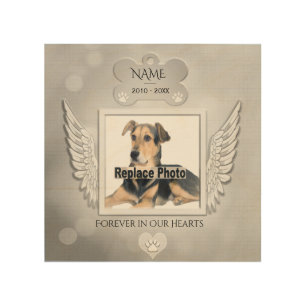 Pet Memorial with Angel Wings Wood Wall Art