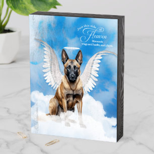 Pet Memorial with Dog's Name Belgian Malinois Wooden Box Sign
