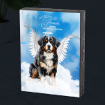 Pet Memorial with Dog's Name Bernese Mountain Dog Wooden Box Sign<br><div class="desc">Sweet pet memorial with your Bernese Mountain Dog's name on wooden plaque to keep your beloved pet dog close at heart after their passing.</div>
