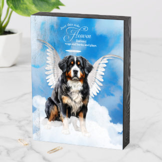 Pet Memorial with Dog's Name Bernese Mountain Dog Wooden Box Sign