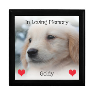 Pet Memorial With Hearts and Photo Gift Box