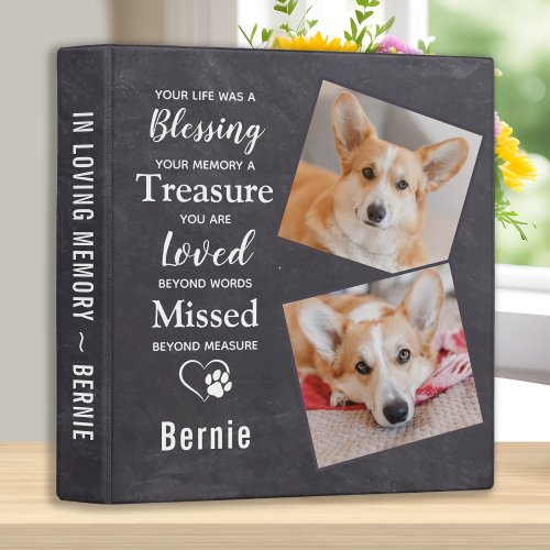 Pet Memorials In Loving Memory Dog Photo Album 3 Ring Binder