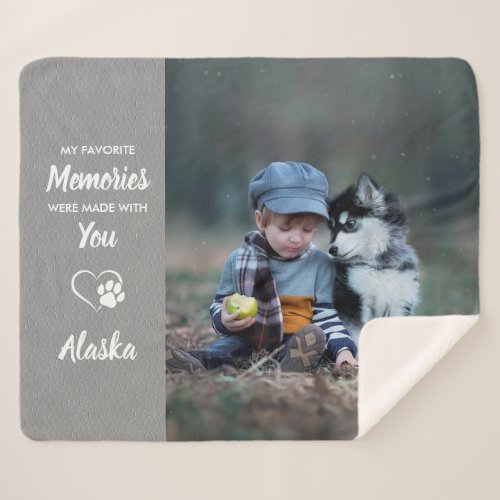 Pet Memories Keepsake Custom Photo Dog Memorial Sherpa Blanket
