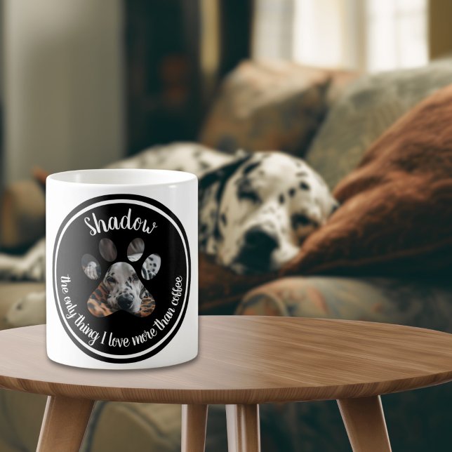 Pet Modern Typography Funny Dog Cat Custom Photo Coffee Mug (Creator Uploaded)