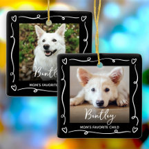 Pet Mom 2 Photo Doodles Heart Favorite Child Black