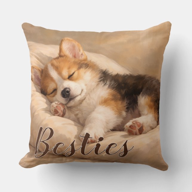Pet mom besties  throw  Pillow (Front)