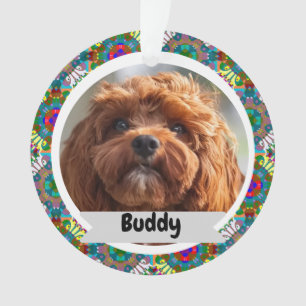 Pet Mom Dog Cat Christmas  Custom Dog Photo & Name Ornament