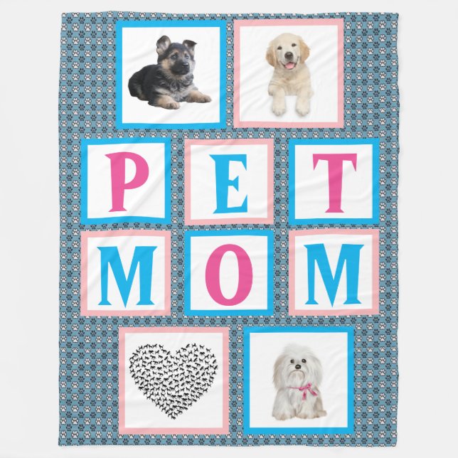 Pet Mom Fleece Blanket (Front)