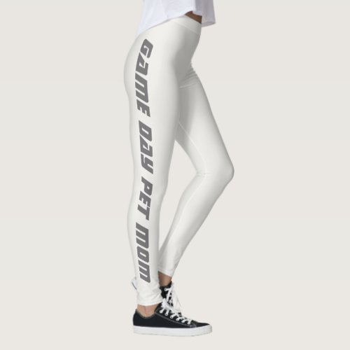 Pet Mom Game Day Neutral Metallic Shimmer Custom Leggings