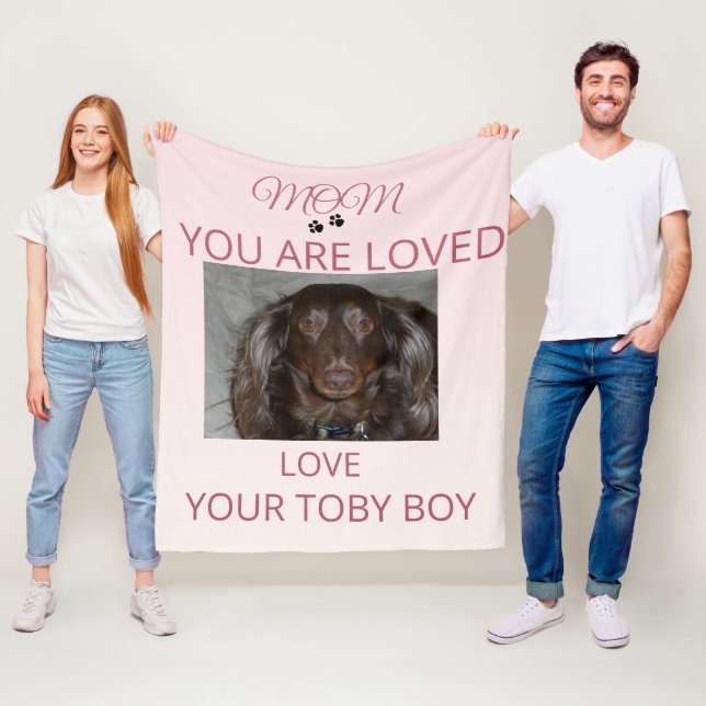Pet Mom Heartfelt Photo Blanket Art (In Situ)