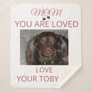 Pet Mom Heartfelt Photo Comfort Sherpa Blanket