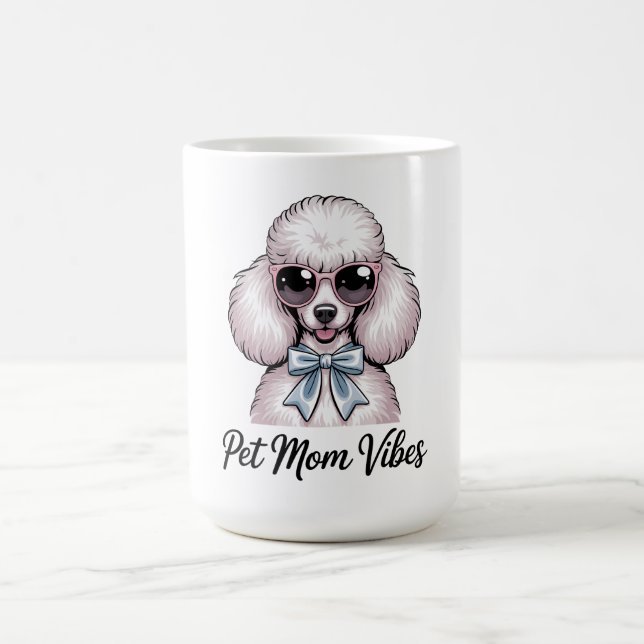 Pet Mom Vibes Poodle Dog Sunglasses Pink Gift Coffee Mug (Center)
