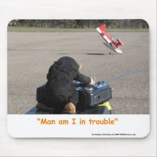 Pet Monkey Crashing Dads RC Plane Mouse Mat