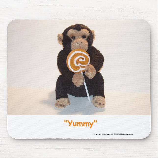 Pet Monkey Eating a HUGE Sucker Mouse Mat (Front)