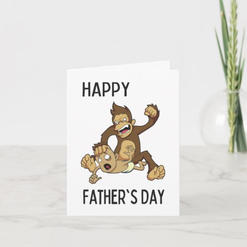 Pet Monkey Fathers Day Card by Brad Gosse