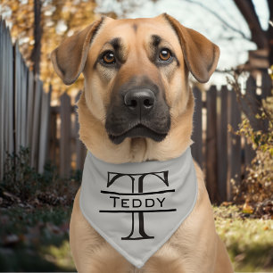 Pet Monogram Name Initials Bandana Collar