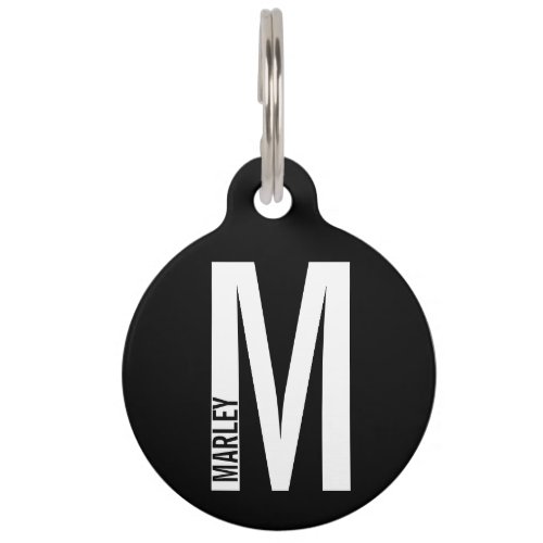 Pet Name and Monogram with QR Code Pet ID Tag