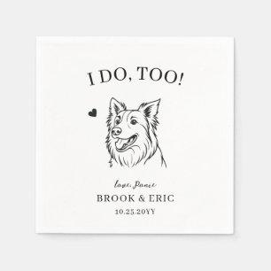  Pet Name Border Collie Lineart Dog Wedding  Napkins