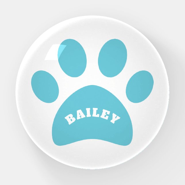 Pet Name | Cute Paw Print Paperweight (Front)