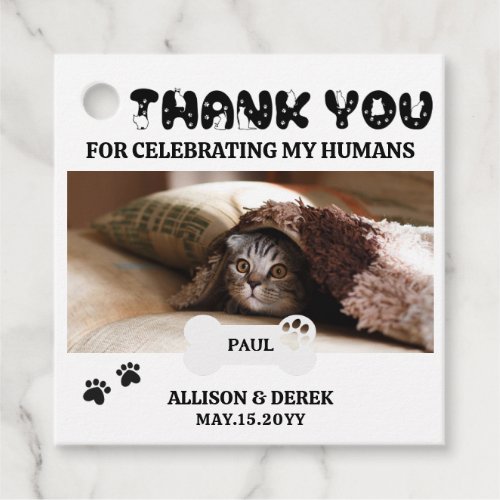 Pet Name Dog Cat Custom Photo Funny Wedding  Favor Tags