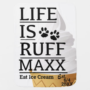 Pet Name Dog Paws Vanilla Ice Cream Cone Baby Blanket