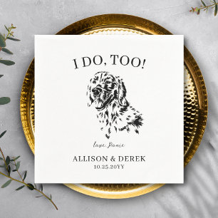 Pet Name Golden Retriever Drawing Dog Wedding Napkins