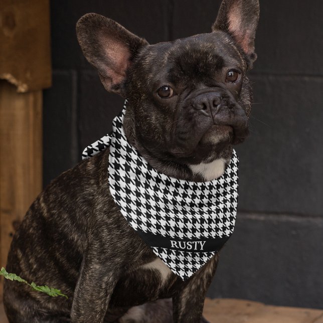 Pet Name Houndstooth Smaller 18x18-in Square Bandana (Creator Uploaded)