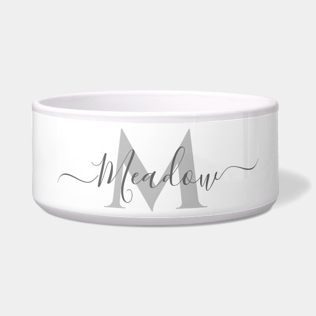 Pet Name Monogram Minimalist Bowl (Front)