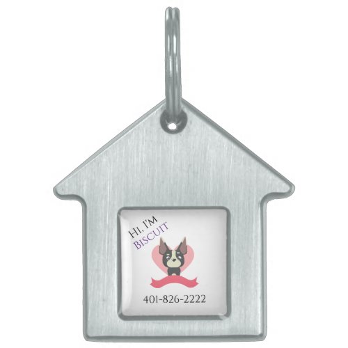Pet Name  Number Chihuahua Pup Framed Pet Tag