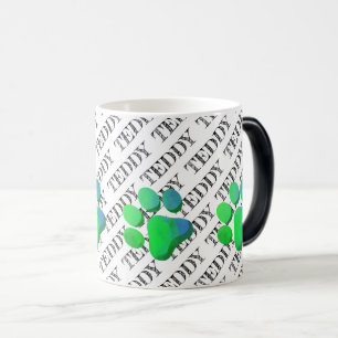 PET NAME Pattern Colorful Paw Prints Modern Fun Color Morph Mug