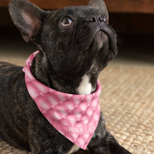 Pet Name, Pink Tufted Pattern 18x18-in Square Bandana (Creator Uploaded)