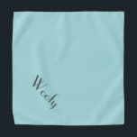 Pet Name Teal Blue Personalized Text Pet Bandana<br><div class="desc">Baby blue bandana, personalized with your pet's name! Perfect for any occasion. The background color is customizable to any color you desire, as are the font style, size, and/or color; using the edit menu. Make it your own! When you wear Boagie's cute designs, you are helping to make a difference,...</div>