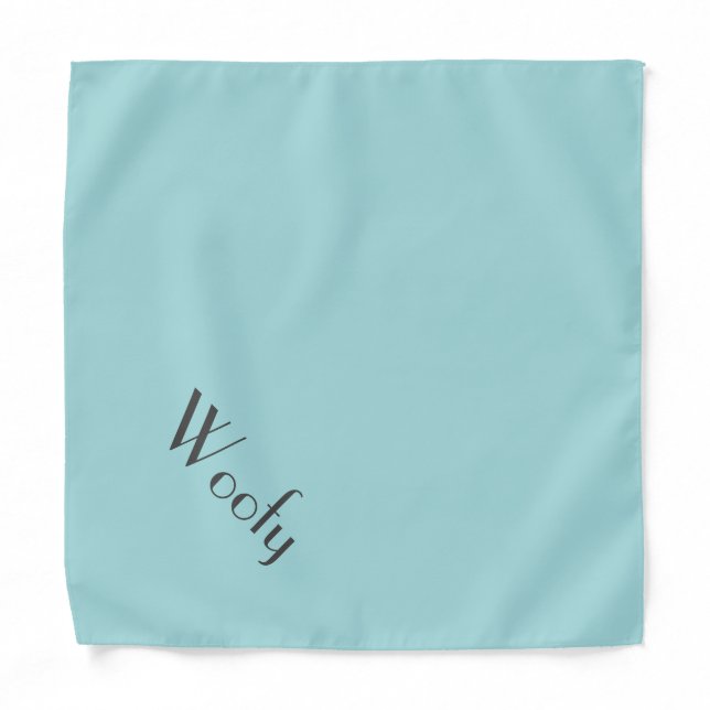 Pet Name Teal Blue Personalized Text Pet Bandana (Front)