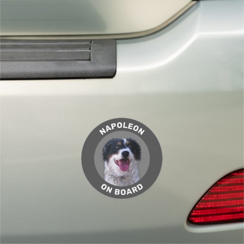 Pet on Board insert name and photo Car Magnet