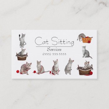 Pet Or Cat Sitting Business Card by Simply_Paper at Zazzle