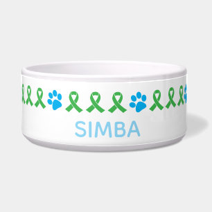 Pet Organ Donation & Transplant Paw Prints White Bowl