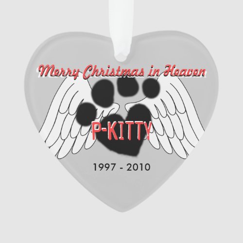 Pet Ornament _2 sided Merry Christmas in Heaven