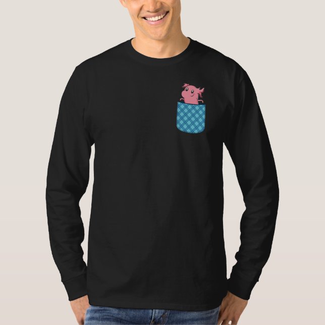 Pet Owner Amphibian Mexican Salamander Cute Pocket T-Shirt (Front)