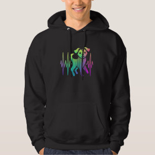 Pet Owner Kitten Lover Electrocardiogram Line Art Hoodie