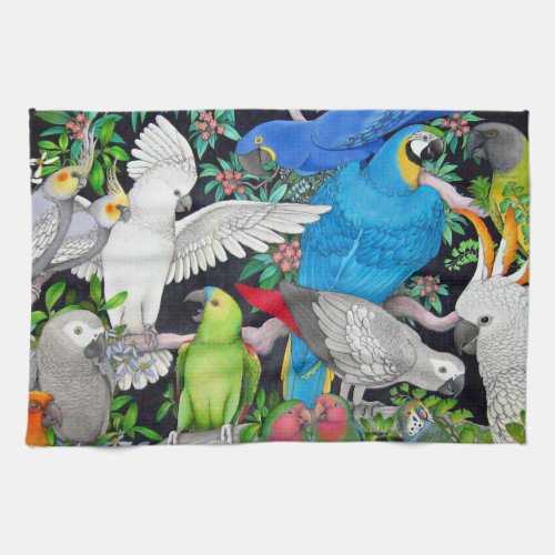 Pet Parrots of the World Kitchen Towel