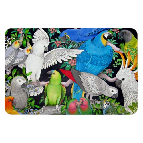 Pet Parrots of the World Premium Magnet