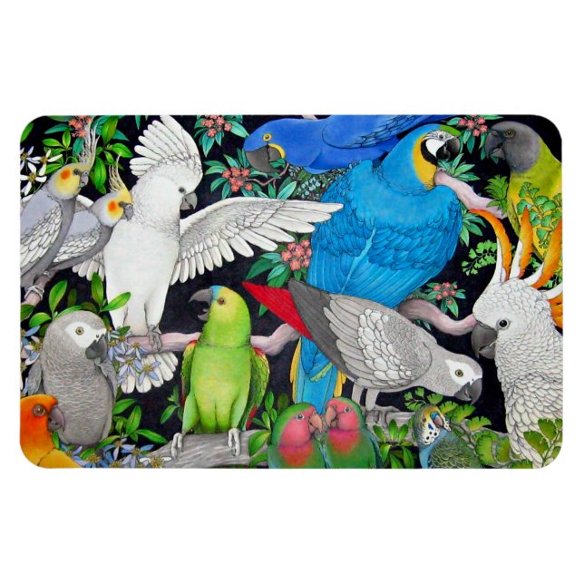Pet Parrots of the World Premium Magnet (Horizontal)