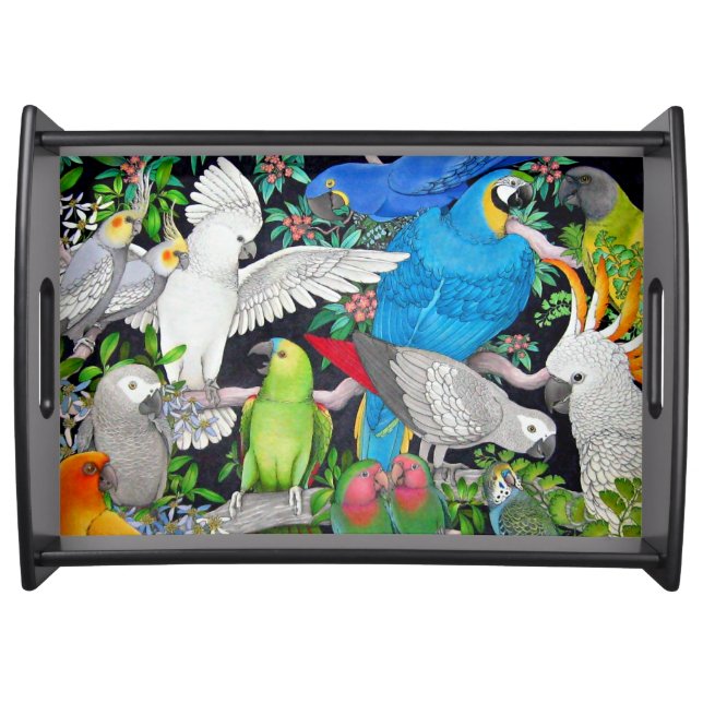 Pet Parrots of the World Serving Tray (Front)